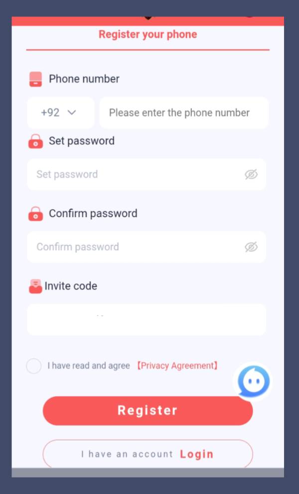 Hot77 game Register Image