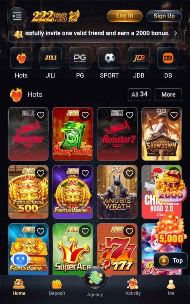 222RS game interface image