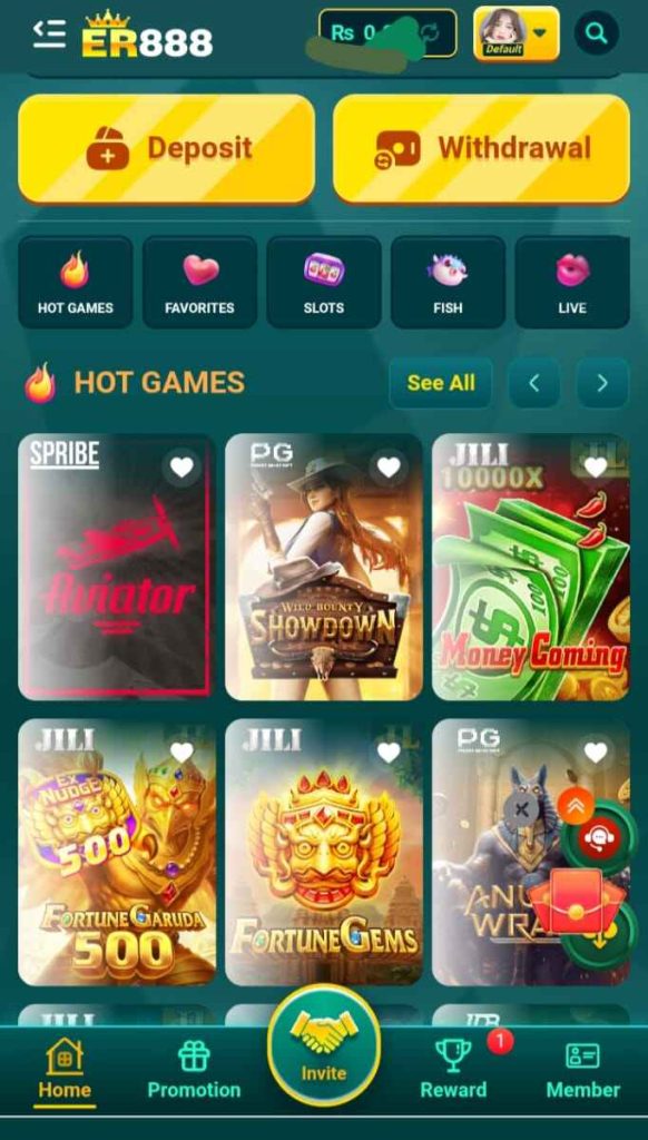 ER888 game interface image